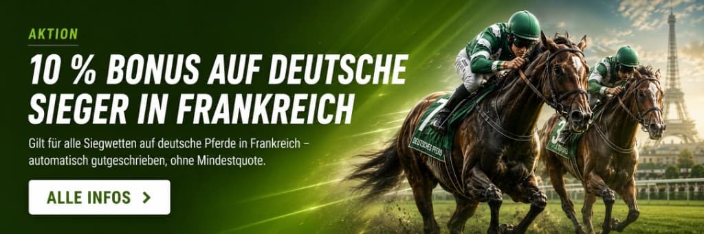 Aktion: 10 % Bonus auf deutsche Sieger in Frankreich